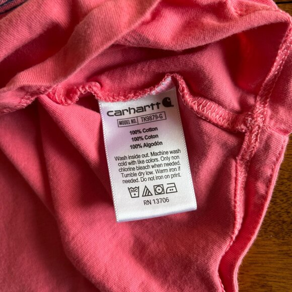 Carhartt pink horse shirt w/ repair 6X - Picture 4 of 9